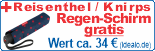 <u><b>nur solange Vorrat reicht - schnell zuschlagen</b>:</u><br>nur für kurze Zeit: Sie bekommen zusätzlich zur hohen Prämie einen hochwertigen Knirps/Reisenthel Schirm pocket classic mixed dots red <b>i.W.v. 33,95 €</b> (idealo.de) geschenkt.<br>Unsere Redaktion hat vorab ein Muster bekommen. Der Schirm ist sehr hochwertig und top verarbeitet wie man es von Knirps auch erwarten kann. Info Praemie Geschenk